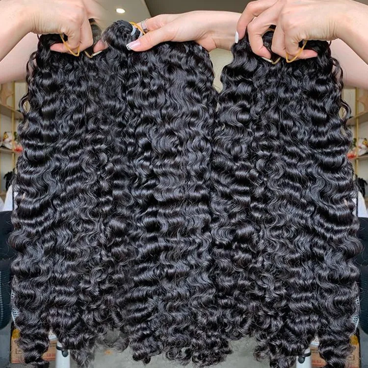 3 buntar handla vatten lockigt 100% vietnamesiska råa mänskliga hårbuntar obearbetade naturliga färg hårförlängning