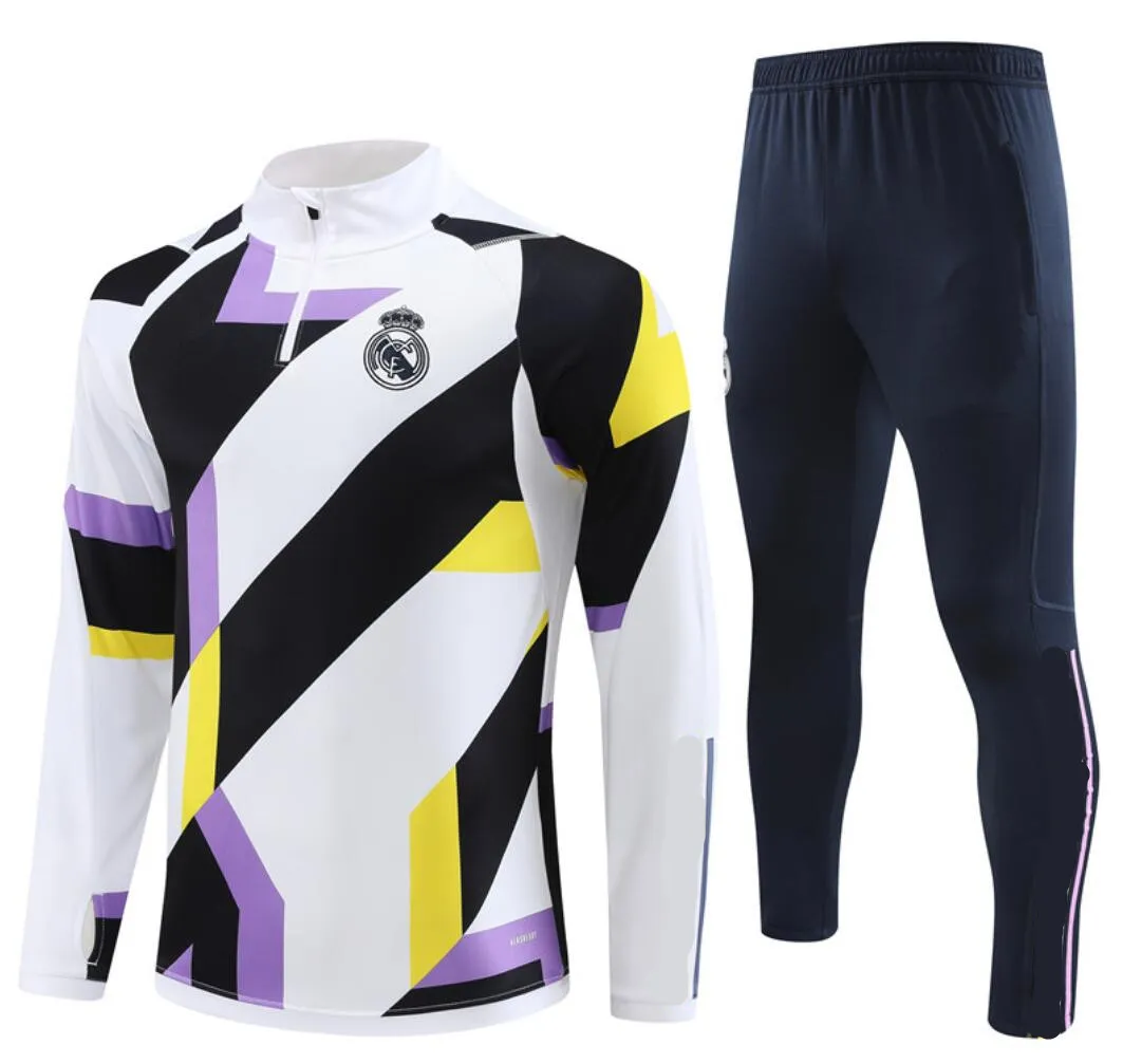 22 23 24 Real Madrids men kids tracksuit football training suit jerseys kit  2023 2024 Barcelona soccer tracksuits jacket jogging set survetement