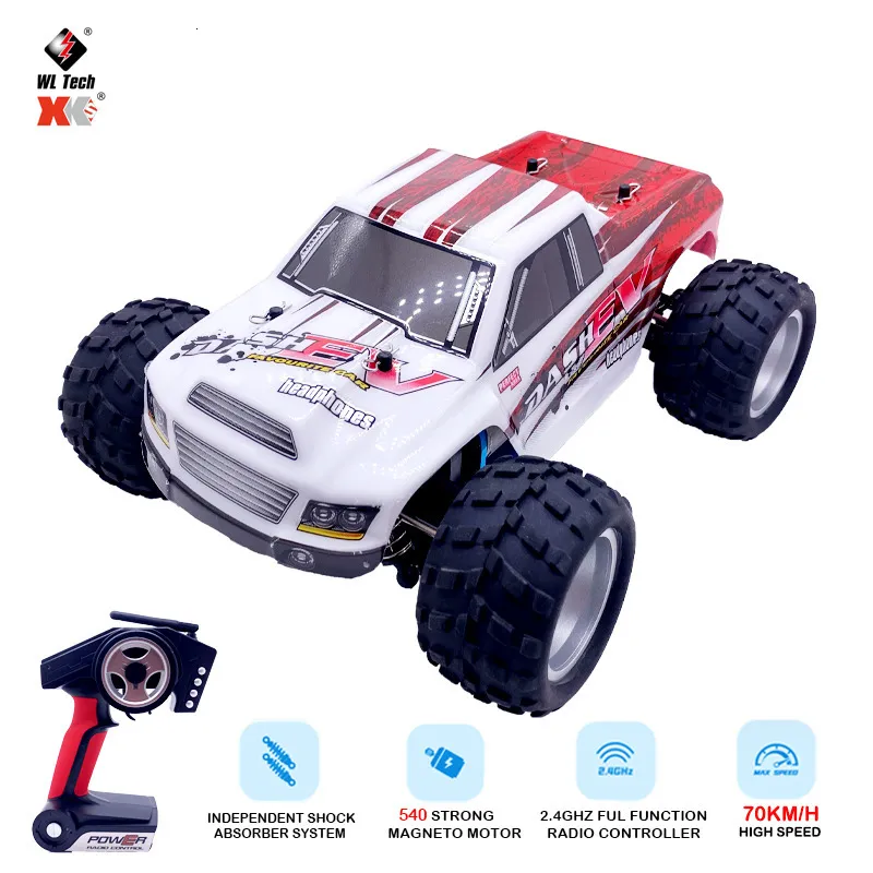 Electric RC Car WlToys RC A979B 1 18 4WD Drive Off Road 2 4G Radio Control RC Racing 70 km H duża prędkość 1 18 Prezenty z zabawkami Prezenty 230801