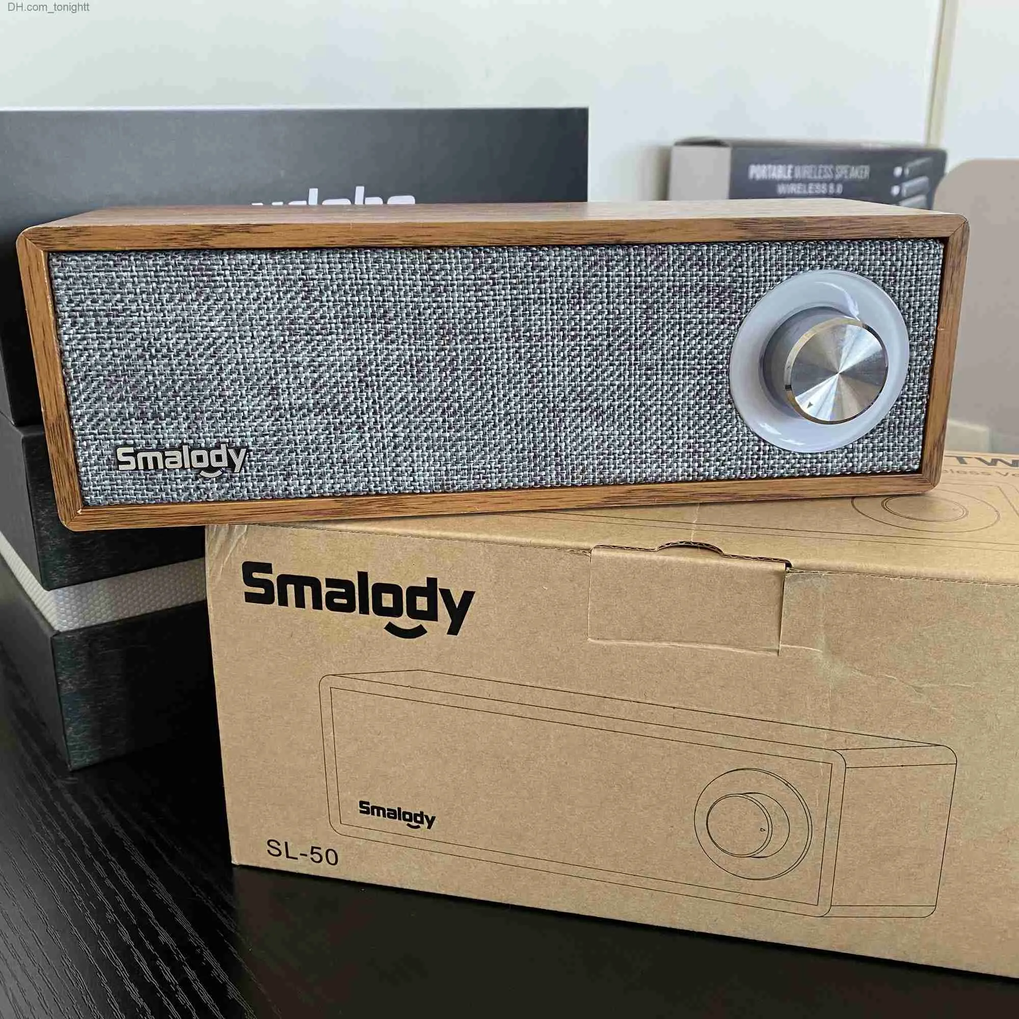 Portable Speakers Smalody 10W wooden wireless Bluetooth speaker TWS 6D stereo speaker handheld Bluetooth 5.0 Soundbar Audio Center TF Boombox Z230801