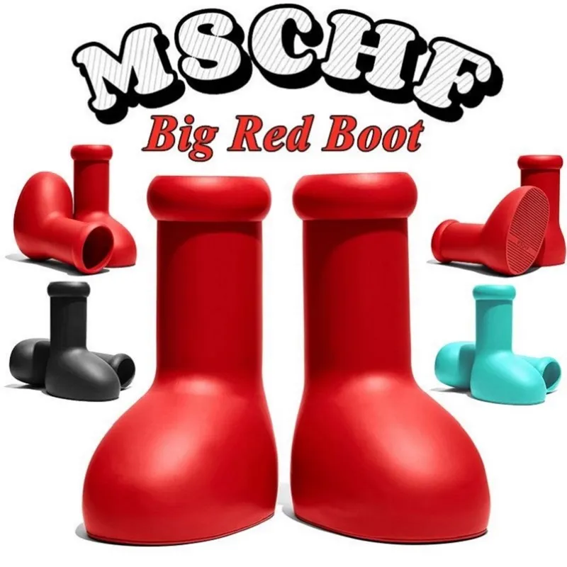 Mschf big red boots designer Australia Australian Men Women Thick Bottom Non-Slip Rain Booties Rubber Platform Bootie Fashion astro boy gw4