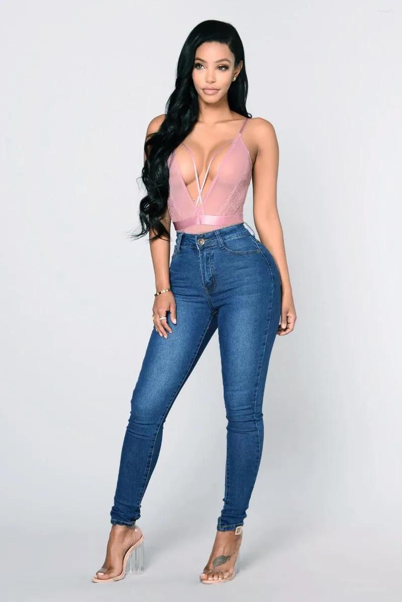 Jeans da donna Pantaloni a gamba piccola in denim elasticizzato a vita ultra alta Pantaloni neri ad alto rimbalzo