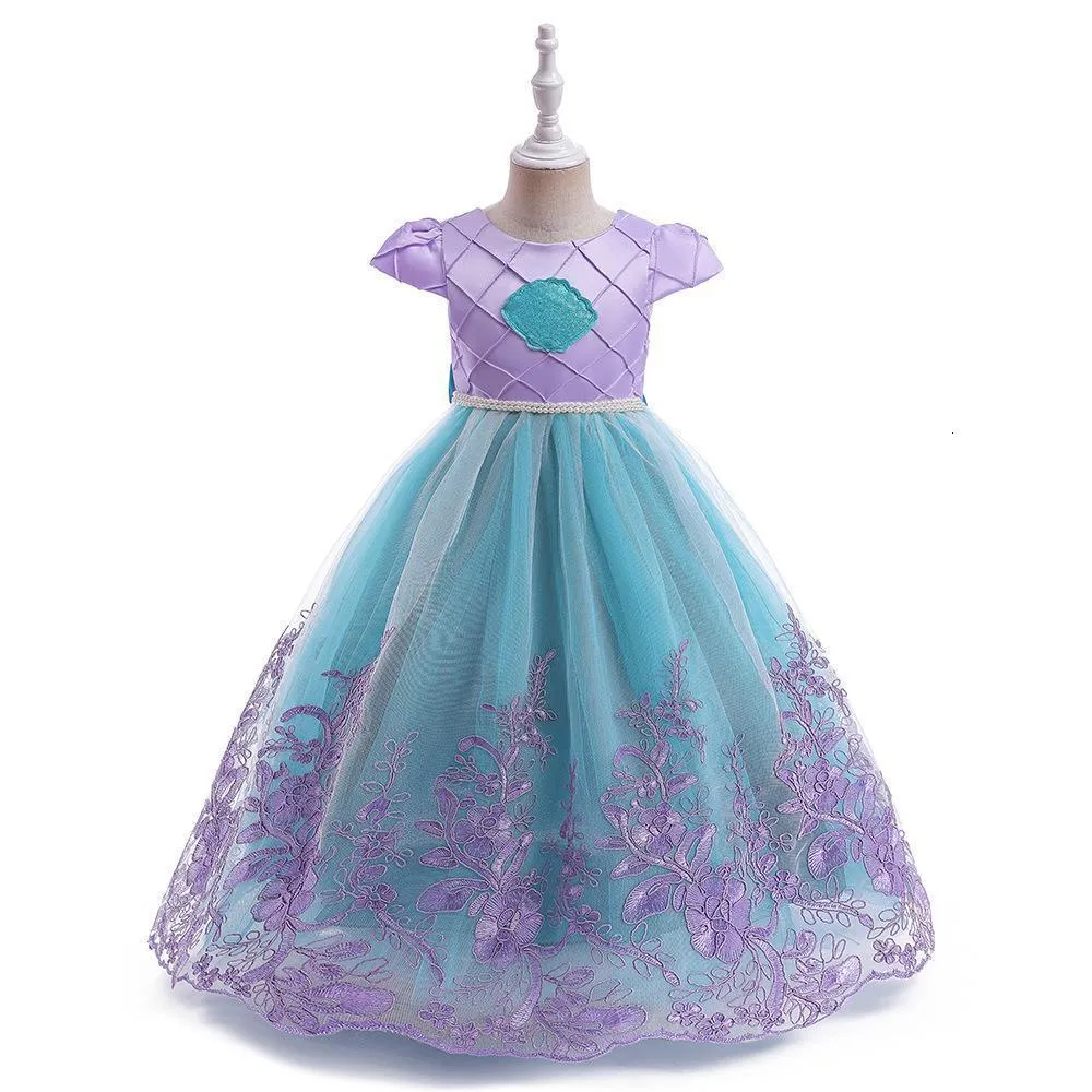 Girl's Little Mermaid Dress Mid-Calf Lace Ball Gown with Puffy Short  Sleeves for Kids 4-12 Years from Dhgate Girl's Dresses - price 23.31
