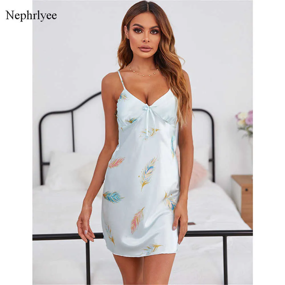 Summer New Women's Sleepwear Sexy V Nack Spaghetti Strap Nightgown