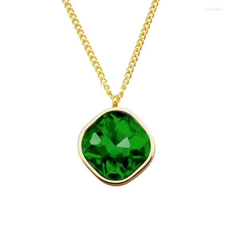 Pendentif Colliers PAXA Acier Inoxydable Cubique Zircone Collier Rond Pour Femmes Géométrique 18K-Plaqué Or Fahion Charme Collier 2023 Bijoux