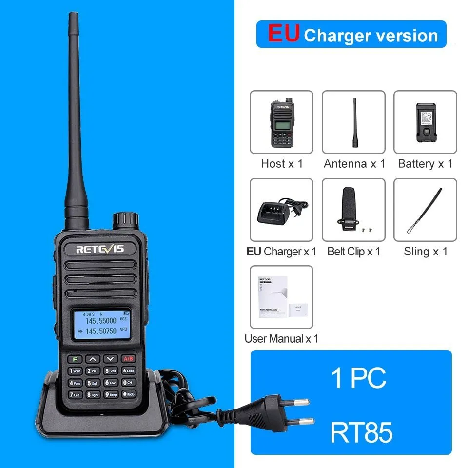 Retc V15 Walkie Talkie Retevis RT85 Ham Two Way Radio Station 5W Talkies  VHF UHF Dual Band Amateur HT For Hunting 230731 From Jiao10, $22.12
