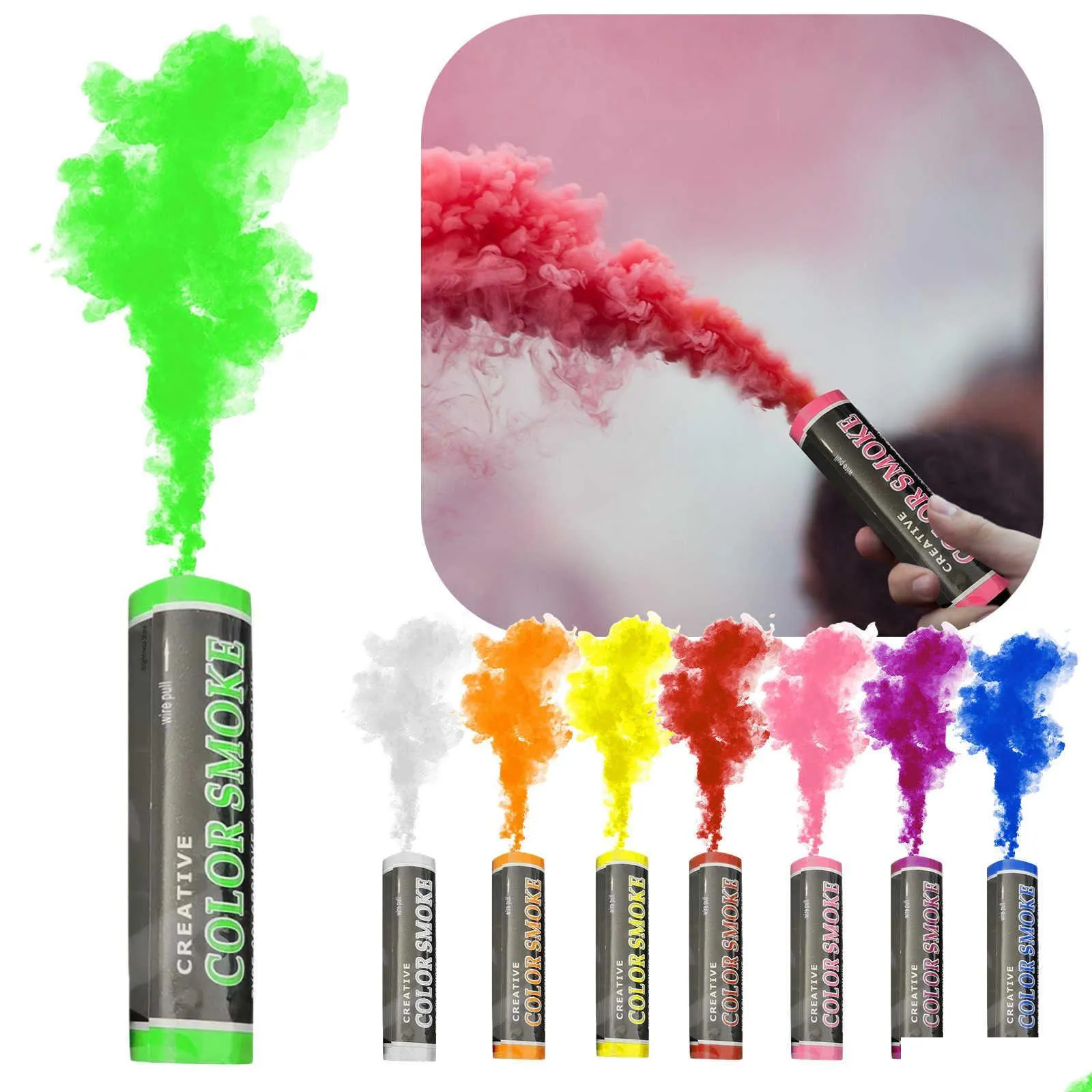 Autres fournitures de fête Festive Effet Colorf Smoke Tube Bottle Studio Car Pography Toy Halloween Spray-Supplies Bomb Smoke-Stick-Props Dhxjk