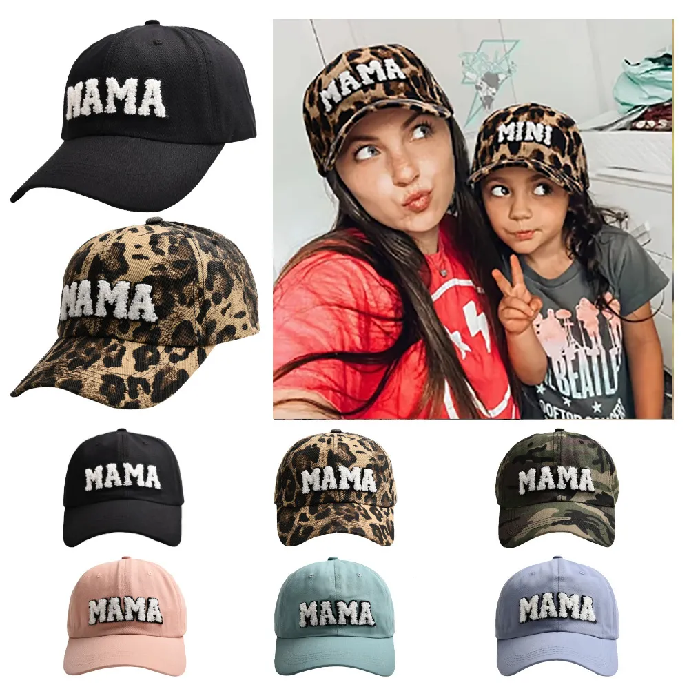 Casquettes Qisin Maman et Garçons HatAdjustableMINI Lettre Imprimé Baseball pour Femmes Enfants Chapeau Fête Des Mères Correspondant Chaud Cadeau 230801