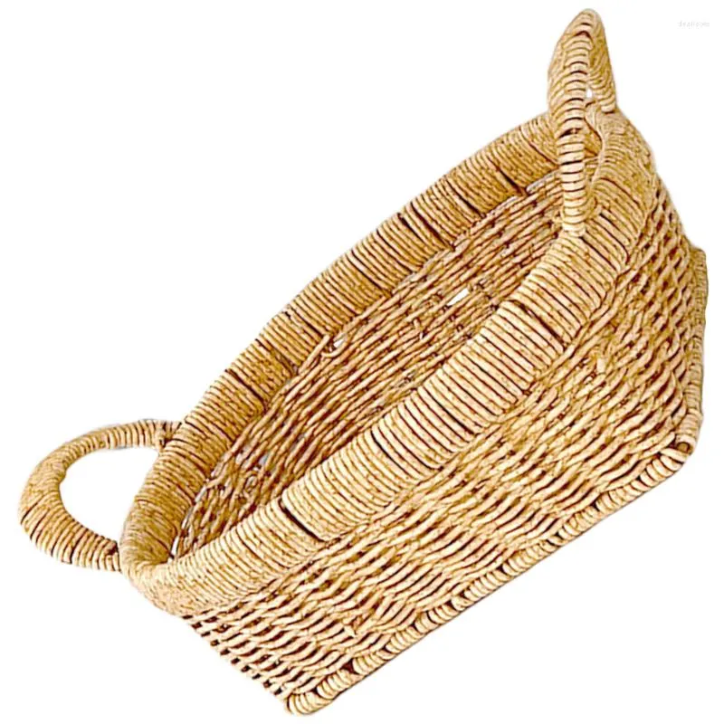 Set di stoviglie Cesto per servire la frutta Vassoio per la conservazione del pane intrecciato Cesto Cestini per desktop Cucina Home Imitazione rattan