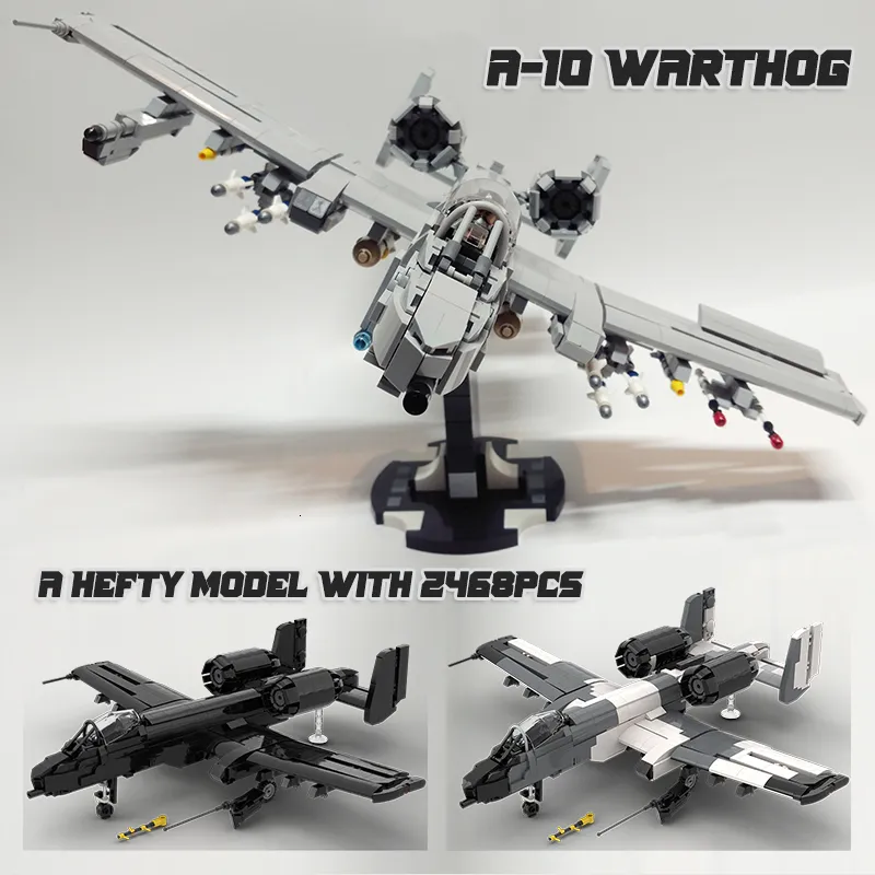 Diğer Toys Fighter MOC Yapı Taşları 10 Warthog Uçak Bir Montaj Diy Eğitim Uçak Modeli Tuğla Çocuklar Noel Hediye 230801