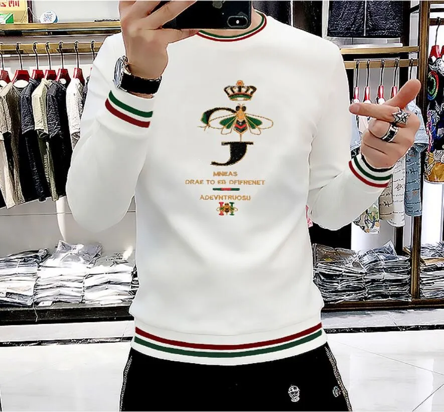 Designer Mens Hoodies Sweatshirts European fashion mens sweater heavy craft Sequin embroidery Korean version leisure long sleeve with trend top in stock