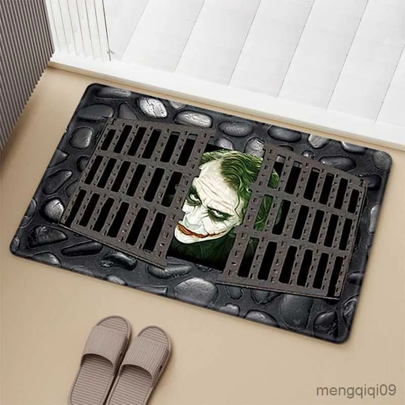 Tappeti Clown Trap Horror Tappetino da bagno Tappeti di Halloween 3D Illusion Zerbino d'ingresso Tappeti Tappetini Design Tappeto Preghiera Tappeto da bagno Piede R230802