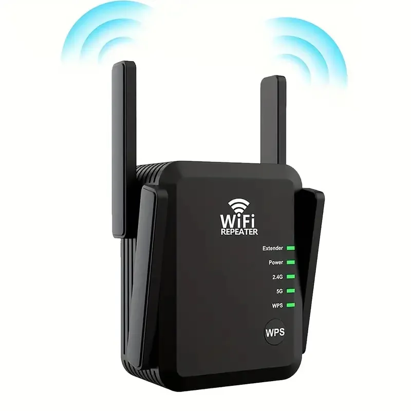 WiFi Extender Booster مكرر للمنزل في الهواء الطلق ، 1200 ميجابت في الثانية و 45 جهازًا ، واي فاي 2.45 جيجا هرتز النطاق المزدوج WIFI الإشارة القابلية للاختراق ، 360 ﾰ التغطية