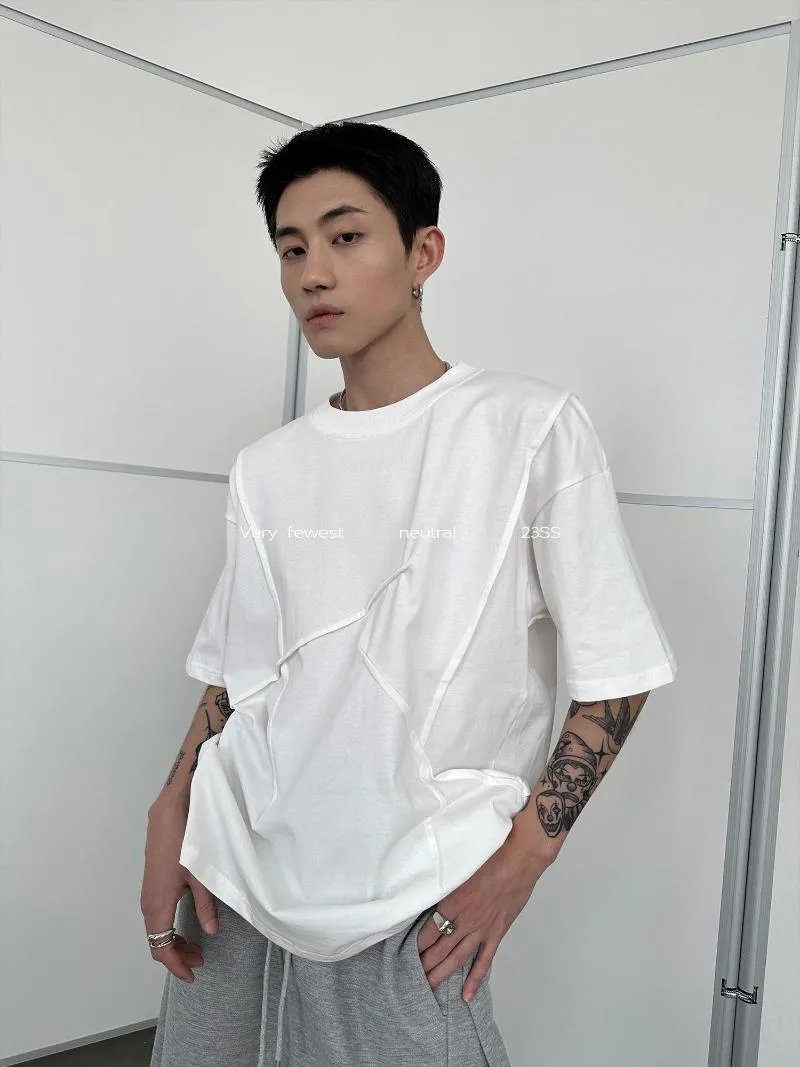 Men's T Shirts High-End Fashion Designer Pleated Solid Color Loose Short-Sleeved T-shirt And Women's Summer Top