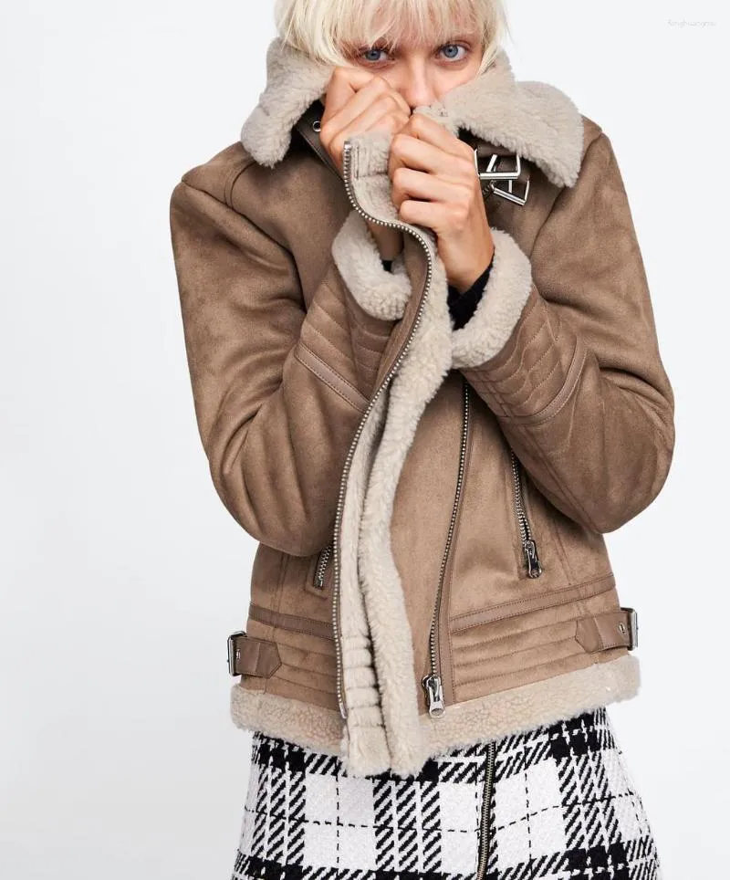 Zara contrasting top faux suede jacket
