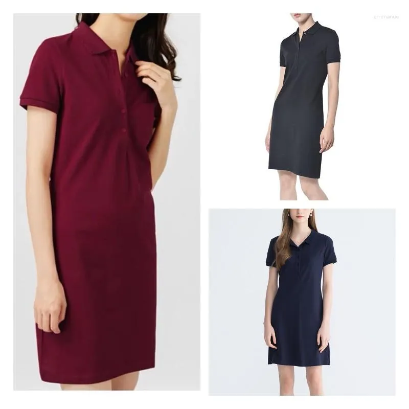 Party Dresses 2023 Women's Alligator Short Polo Dress Summer Elegant Sleeve Over Knee High Quality