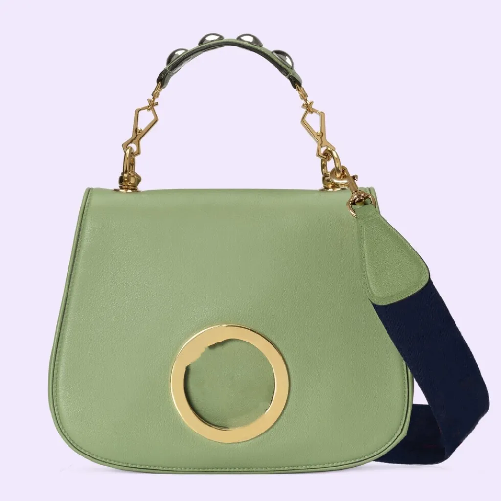 Luxury 2023 Nuevo bolso mediano con forma geométrica con un mango con una correa de lona y una bolsa de cuero Crossbody de calidad superior con caja