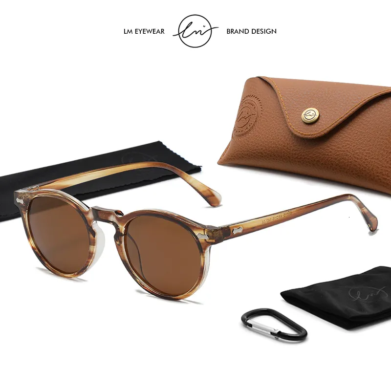 Round Polarized Sunglasses Classic Vintage Shades UV400 Brown Amazon.com: NIDOVIX Vintage Polarized Sunglasses for Men  main image 3