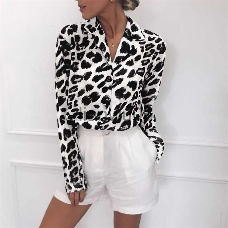 Blusas De Mujer Camisas Sexy Estampado De Leopardo Blusa Con