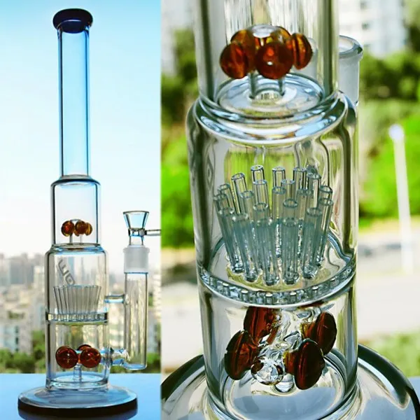 Copo verde com tigela downstem matriz estéreo gaiola perc bongs dab rig vidro tubulação de água bong reciclador plataforma de petróleo borbulhador narguilé inebriante fumar