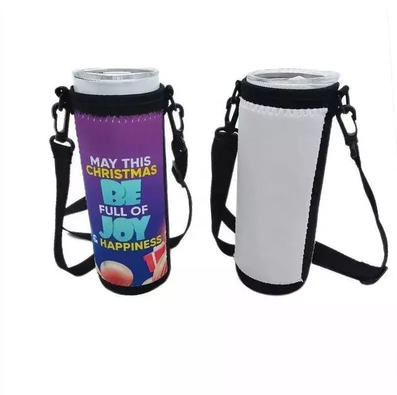 Sublimación blanca En blanco 20 oz Vaso flaco Tote Paño de buceo Botella de neopreno Mangas con correa ajustable Vaso Mango Vaso de agua Portador Fundas