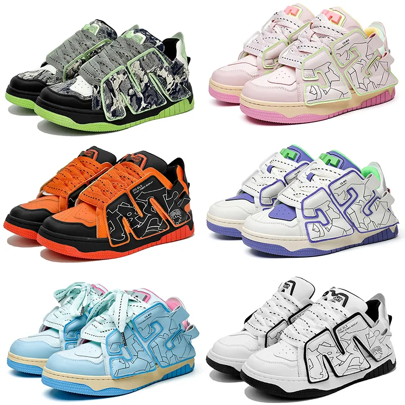 2023 design casual shoes men women black white green pink purple orange mens trainers outdoor sports sneakers color8