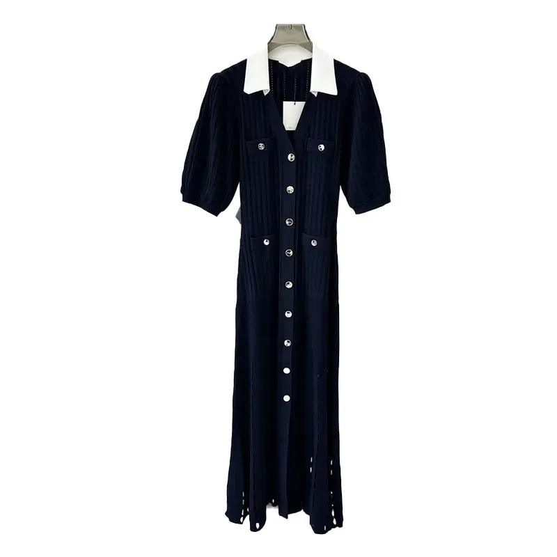 カジュアルドレスドレスプラスサイズのVネックレディースドレス女性デザイナープリーツ夏の服