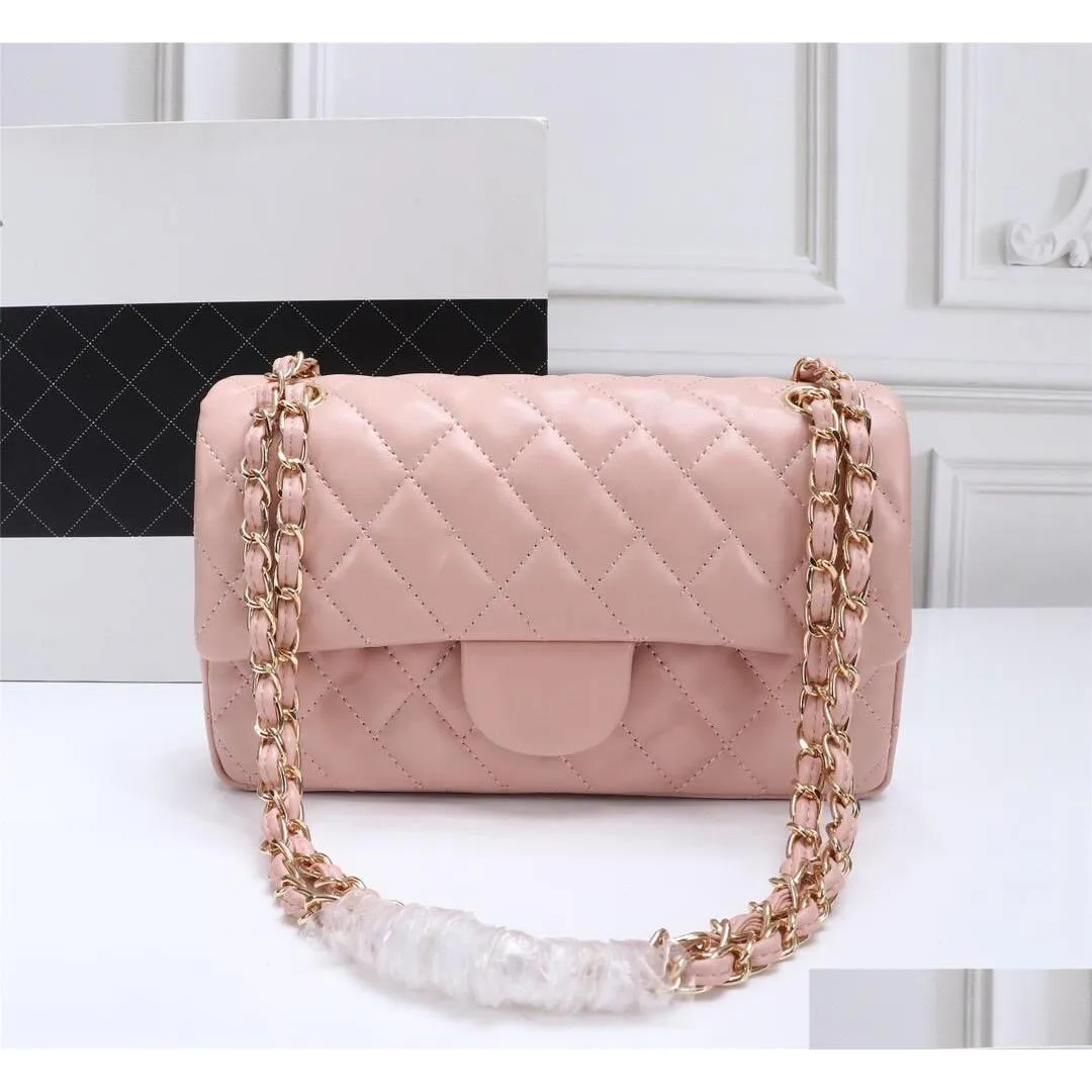 Cüzdanlar Top Design Özel Lüks Marka Çanta Kanalı Kadın Çantası 2021 Deri Altın Zincir Crossbody 2.55cm Siyah ve Beyaz Pembe Kedi Dhugm