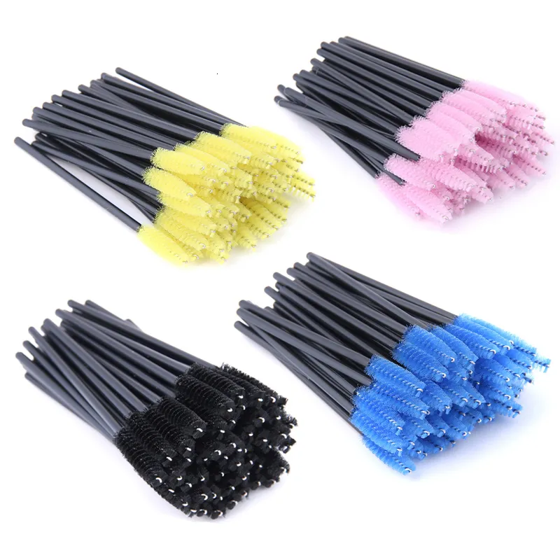 Strumenti per il trucco 1000pcs Ciglia usa e getta Pennello Bacchette per mascara Applicatore Pettine per ciglia Ciglia individuali Trucco rosa 230801