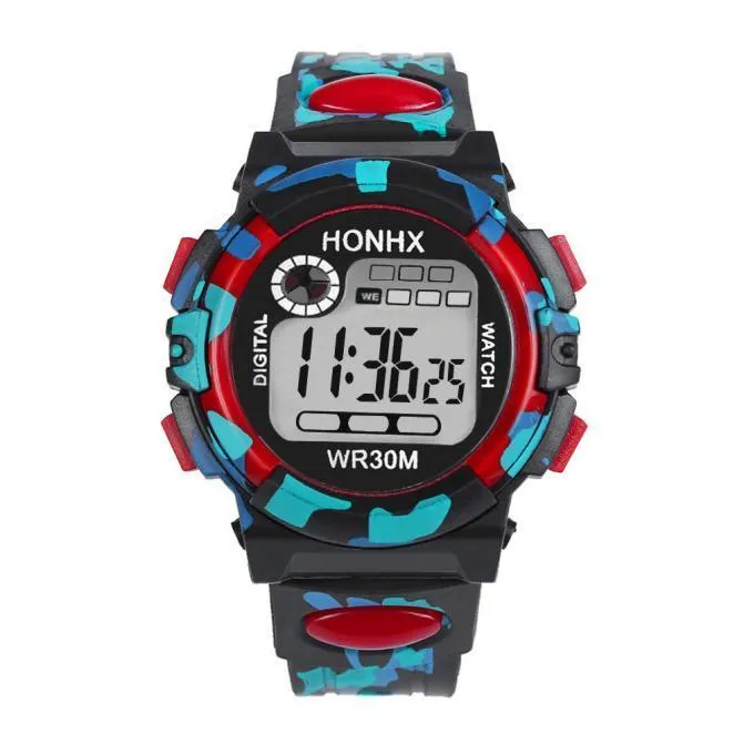 Children's watches Children's Digital Watch Life Waterproof Sports Stopwatch Camouflage Boy Military Style Electronic Wrist Clock Children Gift 230802