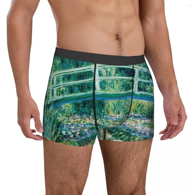 Caleçon Monet sous-vêtement Claude nénuphars pont japonais respirant Design Boxer slip pochette grande taille Boxershorts