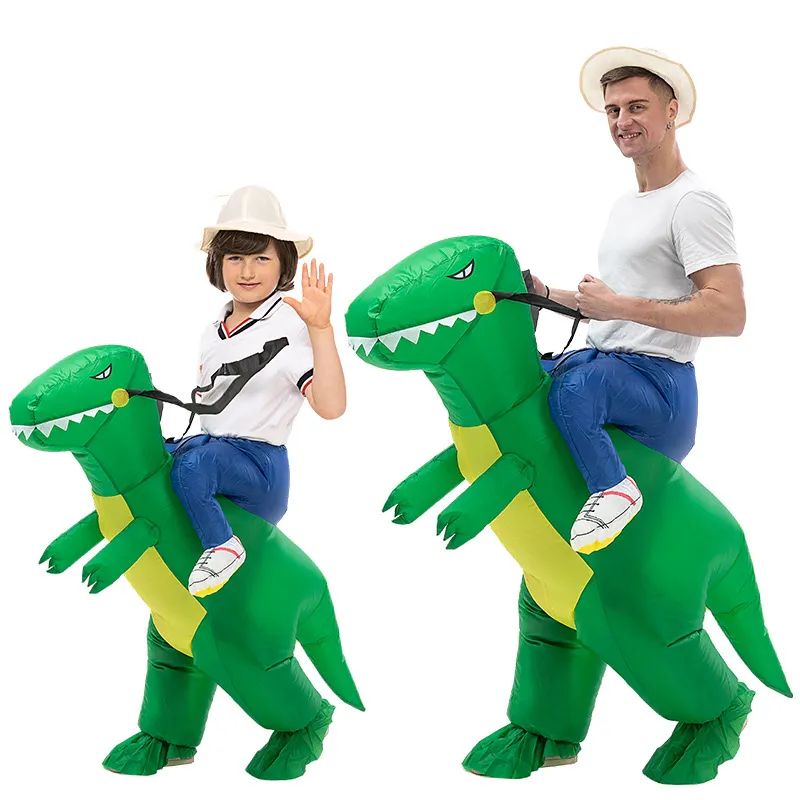 Inflatable Dinosaur Costume Dinosaur Jumpsuit Dinosaur Clothes Halloween Costumes Funny Party Animal Cosplay For Woman Man Kid Adult