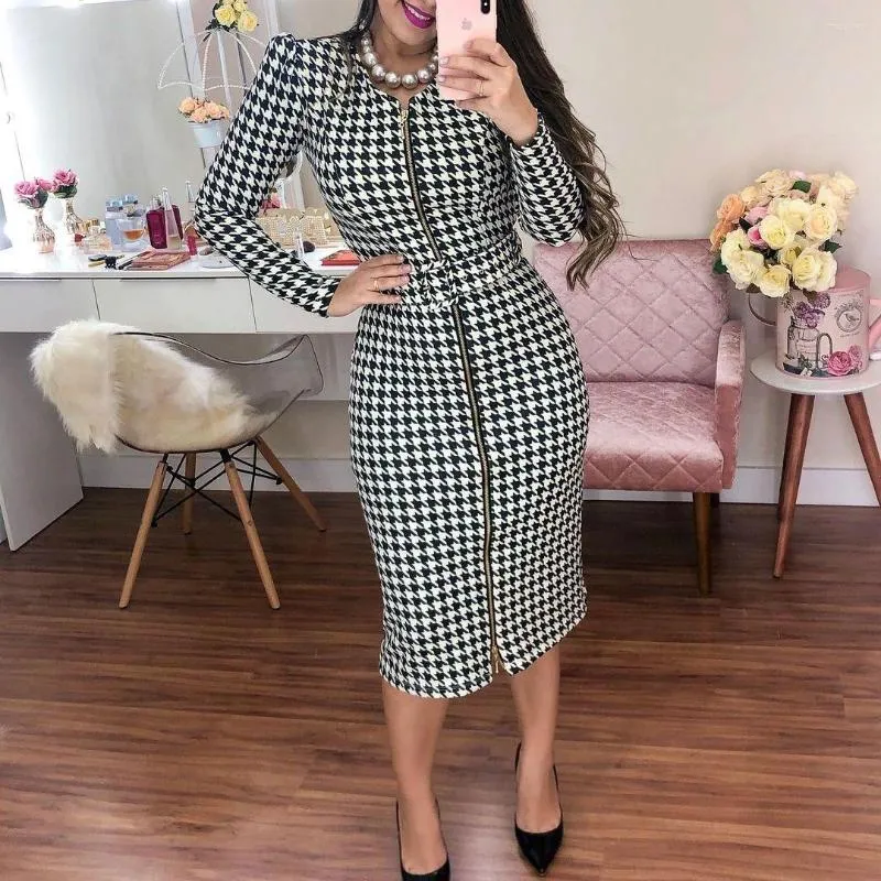 Casual Avondjurk Voor Dames Herfst Winter Midi Lange Elegante Vrouwelijke Kleding Chiffon V Neck A Line Jurk Met Lange Mouwen Van 36 38 DHgate