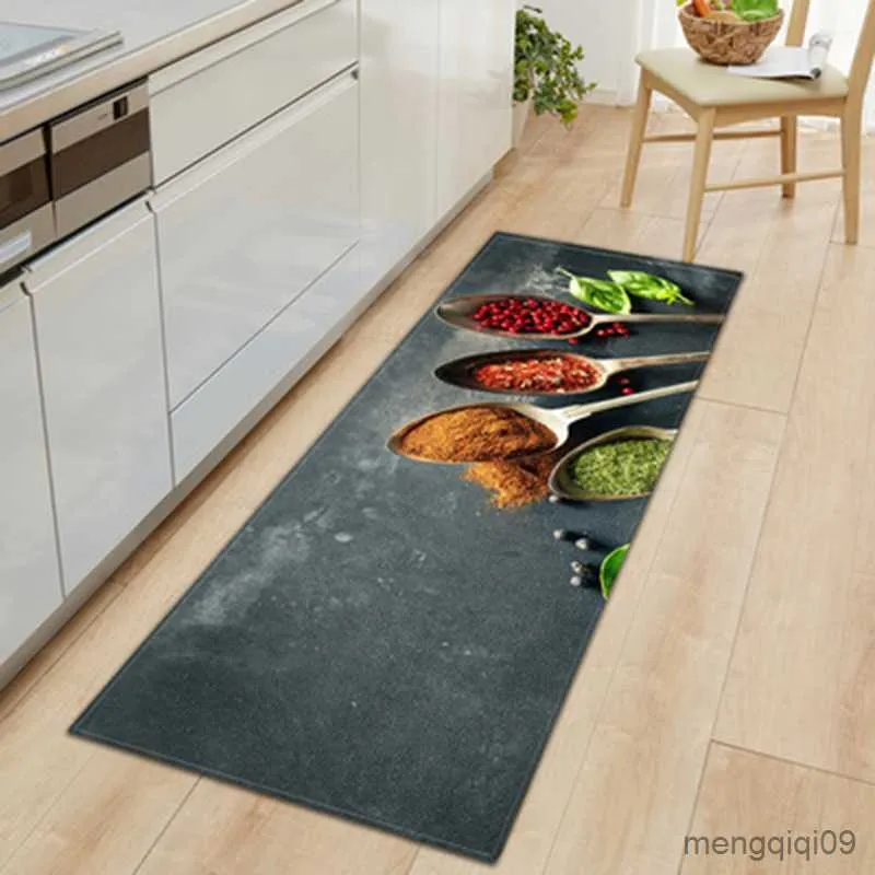 Carpets 1Pcs Kitchen Rug Home Entrance Door Mat Hallway Bedroom Living Room Carpet Anti-Slip Balcony Bathroom Long Strip Rug R230802