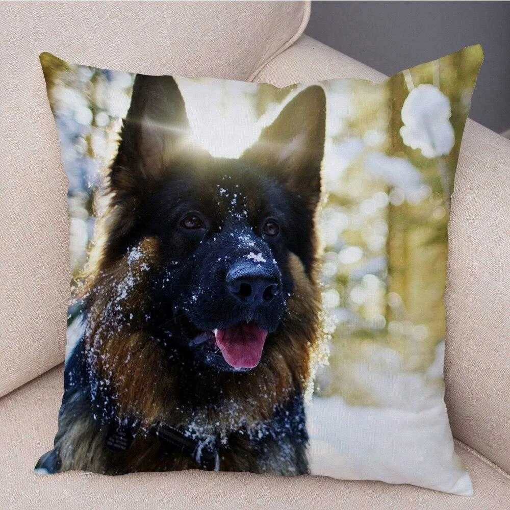 Housse de coussin/décorative pour animaux de compagnie, housse de coussin pour chien de berger allemand, pour canapé, décoration de maison