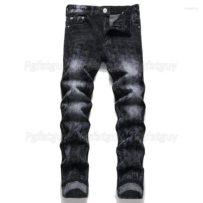 Pantalones Vaqueros Elásticos Rasgados Para Hombre Moda Casual Negro Azul  Verano