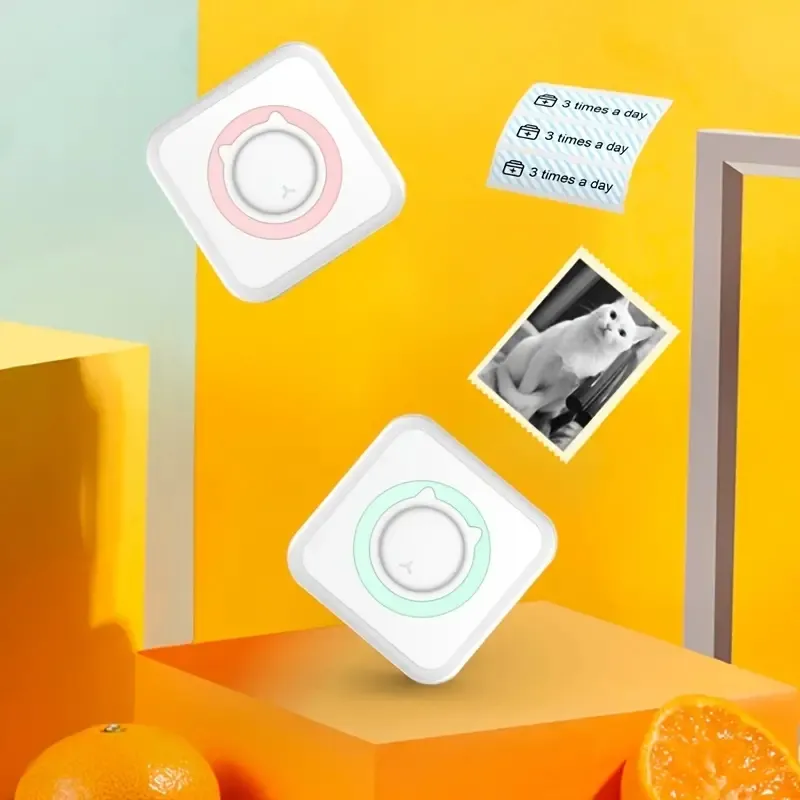 Smart Mini Printer: Print QR Codes, Text Lists, Post-it Notes & More - Ink-free & Portable!-Green