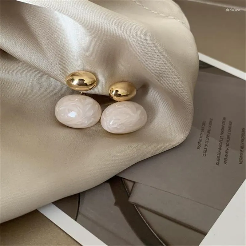Pendientes de botón Gotas de metal ovaladas Colgante de aceite Estilo europeo americano Personalidad Moda Ms Viajes Accesorios de boda
