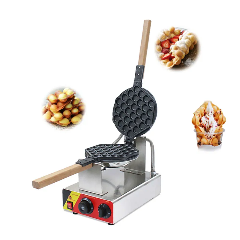 Matbearbetning kommersiell Hongkong 220V 110V Bubble Egg Waffle Maker Puffs Machine