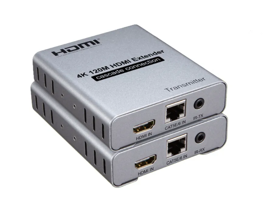 Extender HDMI 4K 120M su cavo Ethernet Cat5e/6 RJ45 Lan Cavo di rete Connessione Prolunga Splitter Trasmettitore con ricevitore video loop per PC Loptop TV