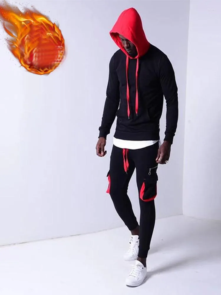 Men's Tracksuits Teens Hip Hop Street Dance Clothes Loose Hoodie Suit Couple Tracksuit Splicing Full Set