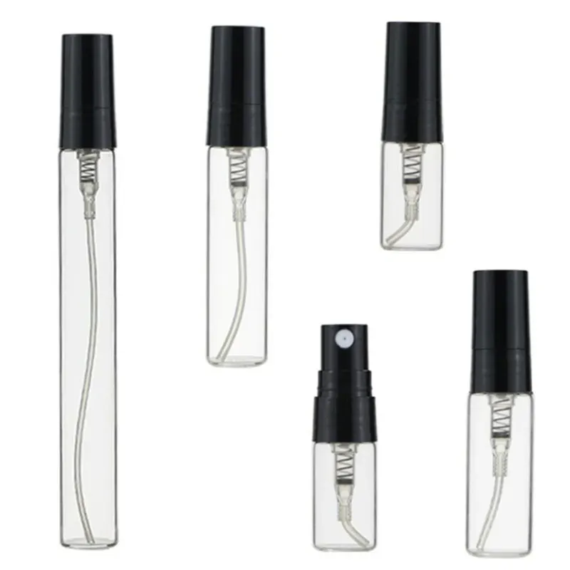 Glass Mist Spray Bottle Refillable Parfymflaskor Tomma prov Vial Portable Travel Cosmetic Container Partihandel 2 ml 3 ml 5 ml 10 ml