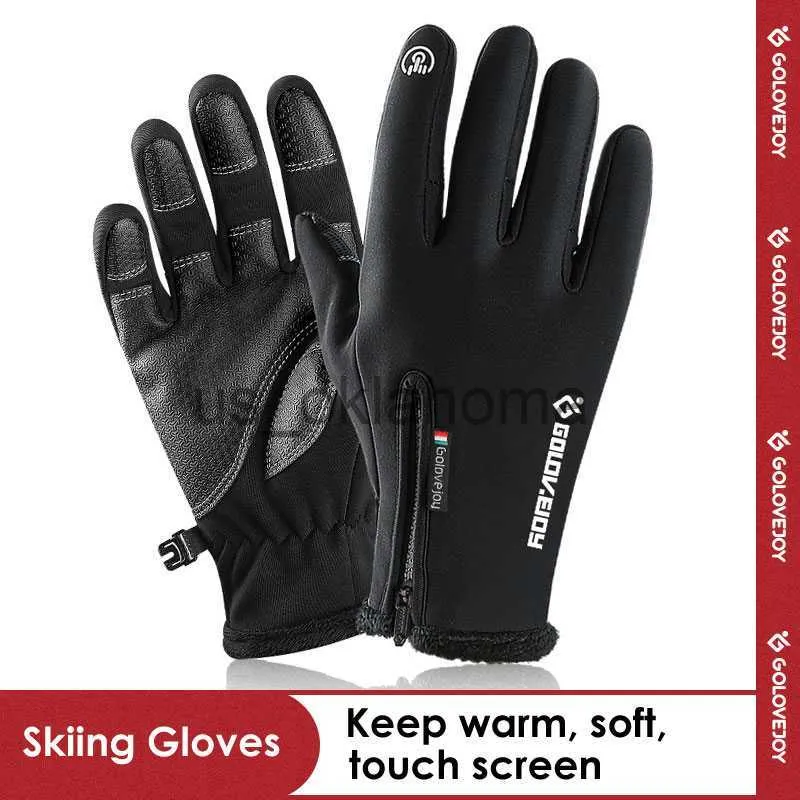 Skihandschoenen Herfst Winter Mannen Vrouwen Handschoenen Touchscreen Waterdicht Winddichte Handschoenen Buitensporten Warme Thermische Fleece Running Ski Handschoenen J0803