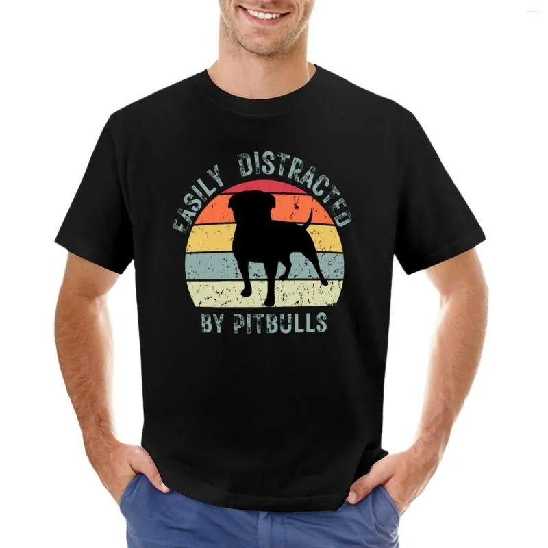 Regatas masculinas facilmente distraídas por camisetas Pitbull's Plus Size Camisetas simples para meninos, homens brancos