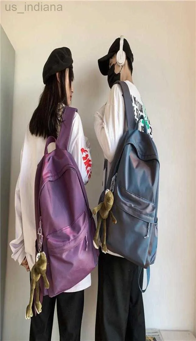 Skolväskor Studenter skolväska 2021 Travel Bags Street Trendy Cool Backpack Korean version Simple Campus Computer Bag School Bags College Stude8828133 Z230802