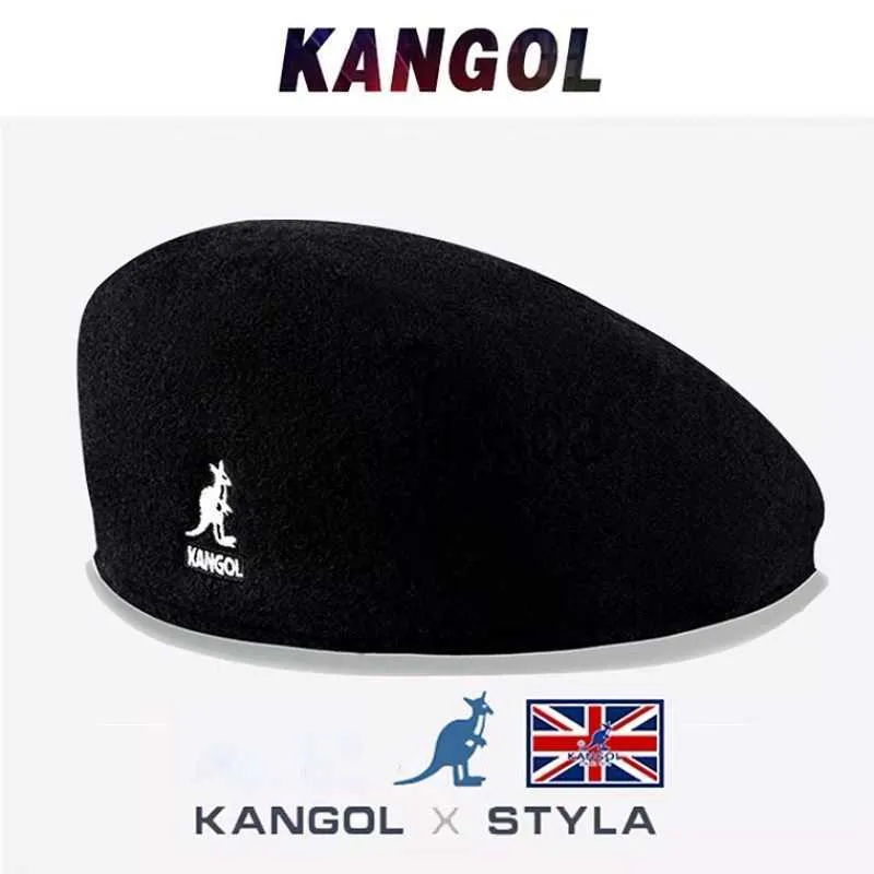 Stingy Brim Hats Kangaroo Beret Female British Everything Blk Fleece Fashion Star Samma stil Forward Cap Small Head Girth J230802