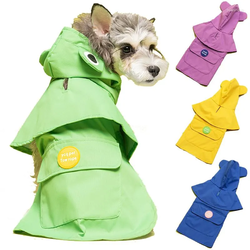 Dog Apparel Reflective Inner Strip Fabric Pet Mesh Puppy Breathable Safety Clothes Outdoor Big Waterproof Raincoat