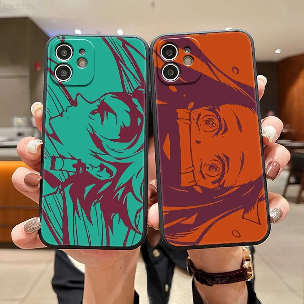 Handyhüllen Japan Anime Demon Slayer Hülle für iPhone 11 12 13 14 Pro Max 7 8 Plus X XS SE XR Handyhülle Kimetsu No Yaiba Cover Coque Fundas L 230731..