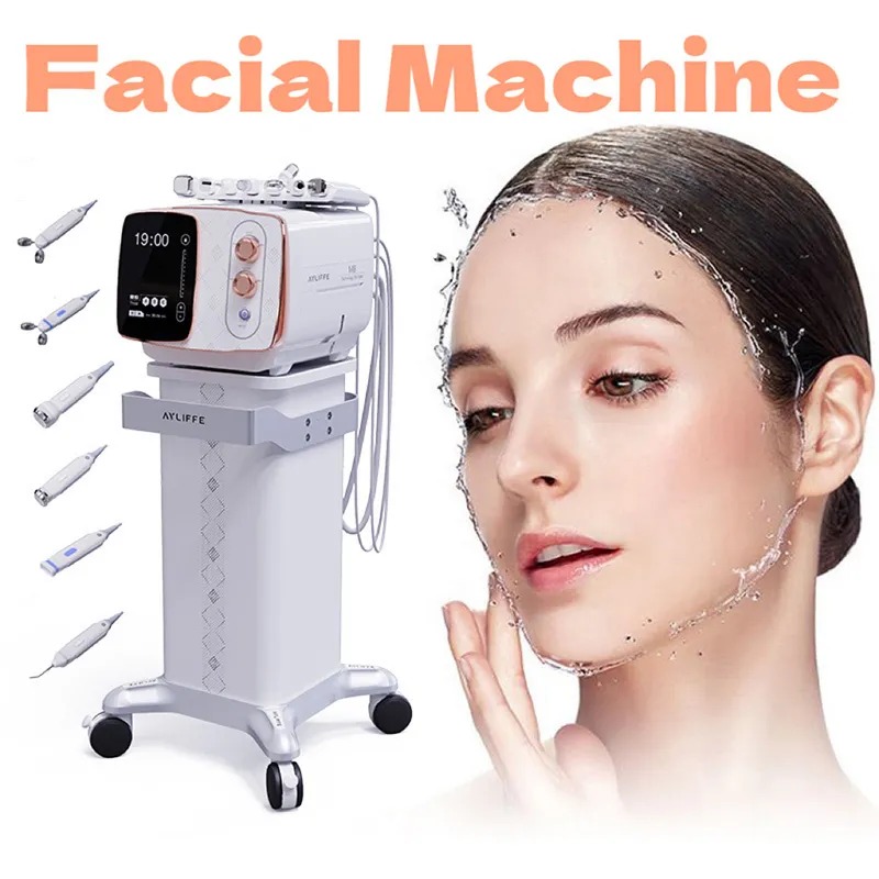 Nouveau Serrage par ultrasons Hydro dermabrasion Machine Oxygen Jet Peel, Machine avec contrôle de la peau Rajeunissement de la peau Resserrement de l'équipement de beauté