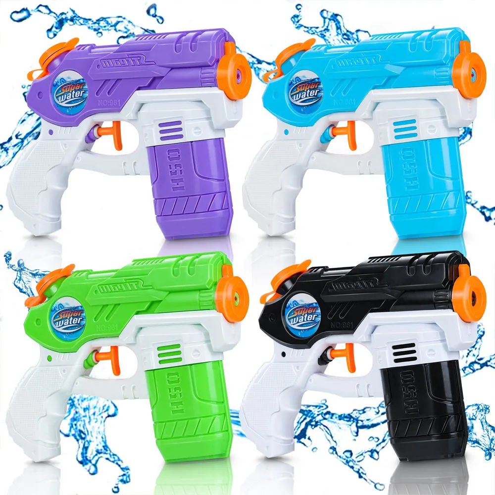 Gun Toys 4 PCS Kids Outdoor Beach Kids Summer Water Seaside Seaside Square Square Drifting Pistol Squirt 300 мл 230801